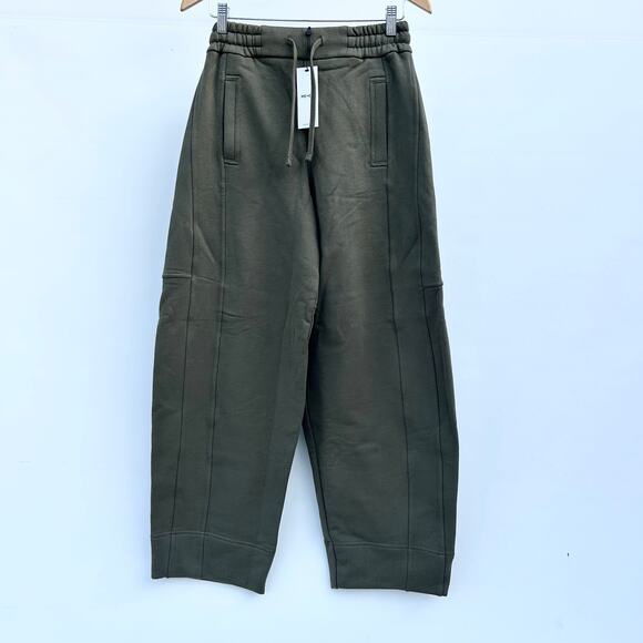 New ME+EM Sweatshirting Joggers Autumn Olive Green Size 2 Extreme Tapered Pants - Picture 8 of 16
